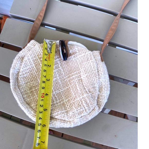 Woven Crossbody Bag Circle Purse Shoulder Bag Toggle‎ Closure Small - Picture 7 of 8
